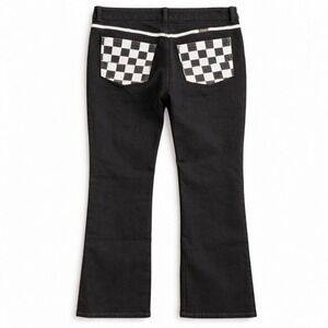 WRANGLER High-Rise Bootcut Stretch Checkered Pocket Jean Sz 8/29 Black White EUC